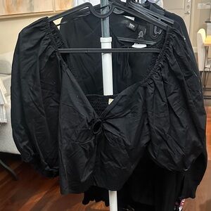 Love Notes Black Puff Sleeve Blouse